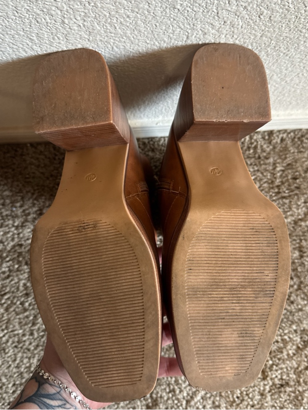 Maurices Cognac Brown Platform Wedge Booties Sz 9.5 - Picture 4 of 4